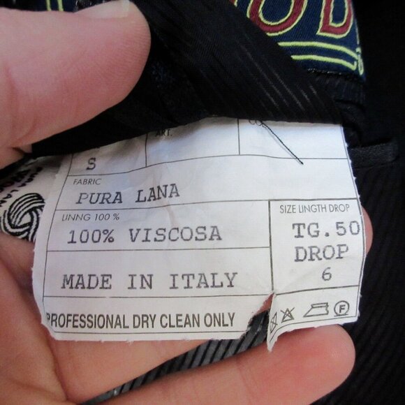 Lanificio Di Tollegno Wool Suit Set Men's Black Business Single Breasted 50 840 - Picture 6 of 16